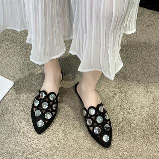 Zapatos de las mujeres hueco transpirable perezoso mujer plana exterior mocasines Slip-ons