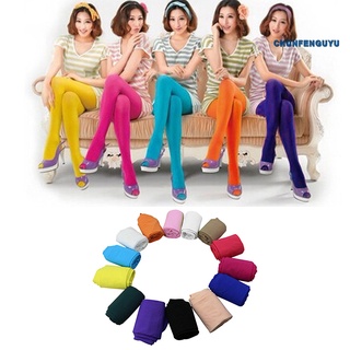|-ChunF-| Fashion Candy Colors Opaque Footed Socks Tights Slim Pantyhose Women Stockings