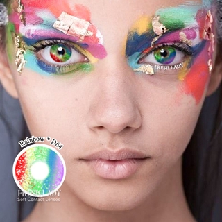 Rainbow Cosplay Cosmetic Eye Makeup Lentes De Contacto Uso Anual (2 Unidades / Par)