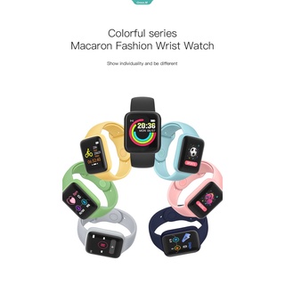 Y68 D20 2021 Nuevo reloj inteligente Macaron Colorido Moda Fitness Pulsera Rastreador Monitor de frecuencia cardíaca Presión Bluetooth Smartwatch [GM]