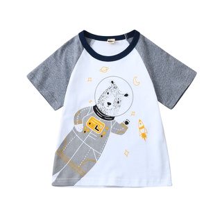 Camiseta de Manga corta con estampado de animales para niños