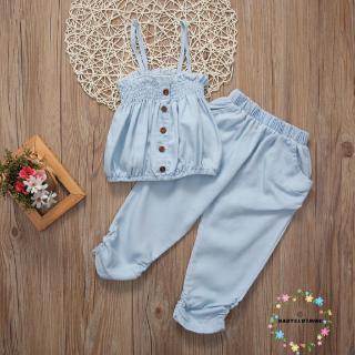 [wsv] camiseta de jean para niñas/niños+pantalones cortos/ropa de bebé