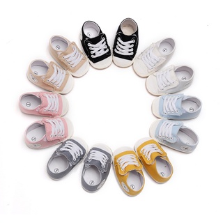 WALKERS 0-18m zapatos de bebé niñas niños zapatillas de deporte de lona suave calzado suela tobillo antideslizante Casual zapato bebé primeros pasos zapatos de cuna