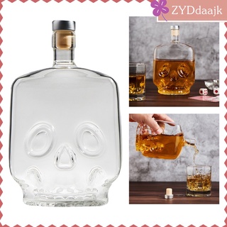 Skull Liquor Decanter Skull Shaped Glass Decanter Whiskey Decanters Champagne Vodka Brandy Wine Glass Bottle Decoration (9)