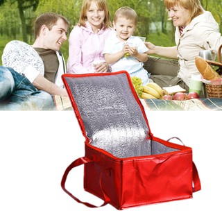 Rojo Picnic bolsa de enfriador de alimentos bolsa de almuerzo portador para senderismo vacaciones I664 Icor