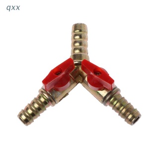 Qx 3/8" manguera de identificación de púas Y forma de 3 vías apagado válvula de bola de montaje para aceite de agua de Gas