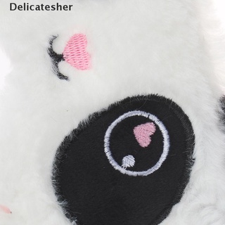 [delicatesher] máscara de ojos de felpa para mujeres, panda blanco, venda de ojos, parche para ojos, máscara de sueño, regalo caliente