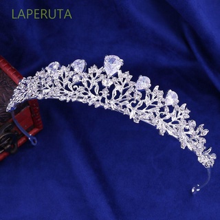 laperuta moda accesorios para el cabello boda fiesta headwear tiara zirconia mujeres joyería nupcial lujo bling cristal novia corona/multicolor
