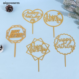 Aigowarm Acrílico Feliz Cumpleaños Decoración De Tartas Cupcake Postre Fiesta Suministros CO