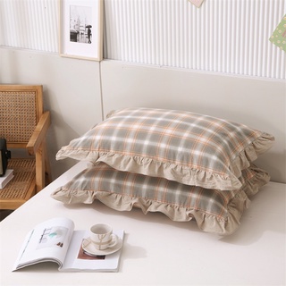 Funda de almohada de algodón 100% estilo nórdico, funda de almohada suave, 1 unidad, 48 x 74 cm, color negro