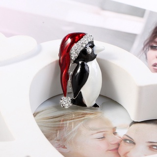 Christmas Brooch Creative Penguin Christmas Hat Brooch Clothing Accessories Xmas Gifts CON