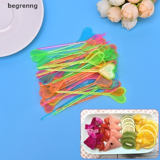 Begrenng 50 Pzs Tenedores Desechables De Plástico Para Comida/Puntas De Corazón/Postres Frutas CO (1)