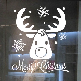 navidad ciervo feliz navidad ventana decorativa pegatinas de pared