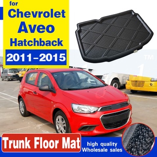 Para Chevrolet Aveo T300 Hatchback 2011-2015 coche cola tronco bandeja de arranque forro de carga piso alfombra Protector de barro impermeable almohadilla