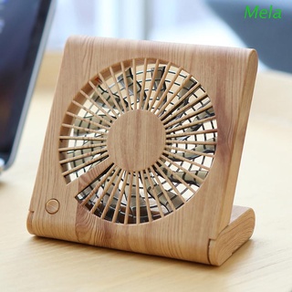 Mela pequeño ventilador de escritorio estudiante de pie enfriador de aire de grano de madera Mini portátil plegable ventilador de carga USB (1)