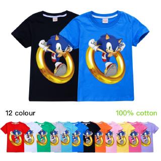 🤷‍♀️Spot 2020 nueva película de dibujos animados Sonic the Hedgehog impresión niño/niñas camiseta 100% algodón bebé ropa de niños 37nq (1)