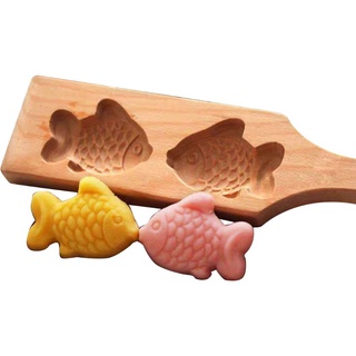 kki. Mooncake Mold Chinese Traditional Mid-autumn Festival Moon Cake Mould Wooden Fish Shape Pastry Baking Tool for Cookie (5)