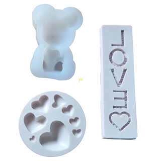 Yu 3D oso corazón amor galletas de silicona Fondant molde de pastel molde de gelatina caramelo Chocolate decoración herramienta de hornear