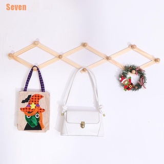seven (¥) percha de madera expandible para ropa, diseño de abrigo, soporte de pared