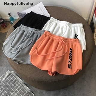 [Happytolivehg] Women's sports running letter high waist loose casual shorts [HOT] (1)