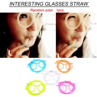 [0824] Flexible Soft Glasses Silly Drinking Straw Glasses For Kids Party Fun