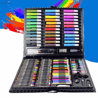 150 pzs/Set Kit de herramientas de dibujo con caja pincel pintura arte marcador Color agua bolígrafo Crayon niños