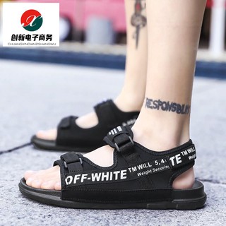 OFF WHITE Verano Off blanco sandalias de los hombres zapatos de playa Casual moda sandalia letras diseño Buckle1220
