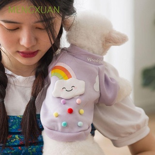 Mengxuan suave caliente perro ropa primavera mascotas suministros gato camisa linda camiseta Outwear ropa otoño invierno arco iris impresión para perros pequeños gatos cachorro suéter