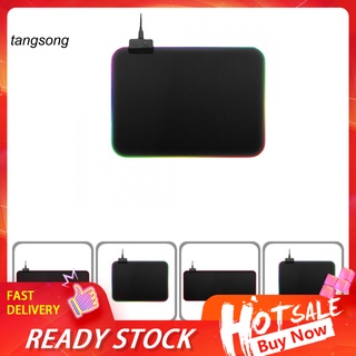Tangsong RGB LED brillante alfombrilla de ratón para juegos teclado iluminado antideslizante manta