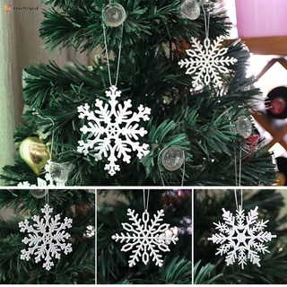 6 pzs colgante de copos de nieve adornos de árbol de navidad decoraciones colgantes de navidad para fiesta en casa