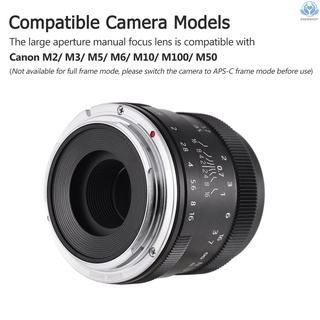 Lente De cámara Digital Andoer 50mm F1.8 Aps-C marco multicapa película espejoless compatible con Canon M2/M3/M5/M6/M10/M100/M50 Eos-M Mount cámaras ldc (7)