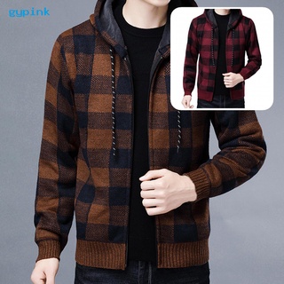 gypink Loose Hoodie Coat Male Drawstring Jacket Breathable for Winter