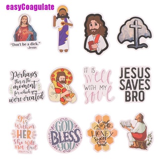 [D] 50 pegatinas de Graffiti de dibujos animados de jesús cristianos, para portátil, monopatín, equipaje (8)