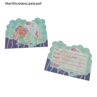 northvotescastcool 6pcs tarjetas de sirena invitaciones de sirena tarjetas de cumpleaños boda fiesta invitaciones nvcc