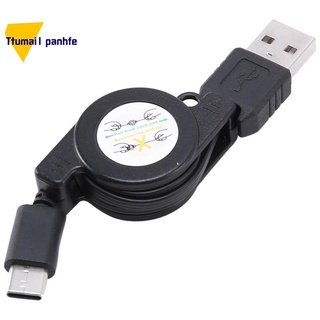 Usb tipo C USB Cable retráctil cargador de carga tipo C Cable USB-C negro