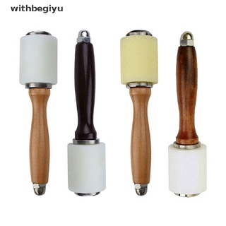 【withb】 Leather Carving Hammer Leather Printing Tool DIY Craft Cutting Wooden Handle .