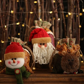 accesorios de navidad muñeca muñeco de nieve viejo hombre ciervo caramelo bolsa
