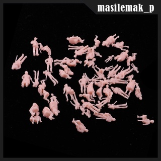 [masilemak_p] 60 piezas 1/87 escala de plástico diminutos figuras para tren Dioramas HO