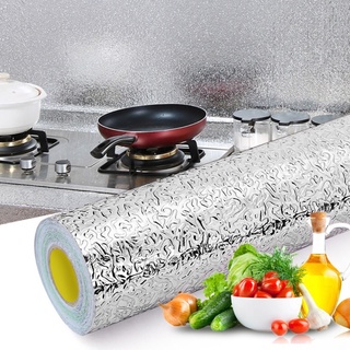 hogar cocina autoadhesiva impermeable a prueba de aceite papel pintado de aluminio pegatina