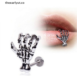 【TT】 Women Skull Hand Lip Piercing Jewelry Punk Piercing Skeleton Lip Labret Hot .