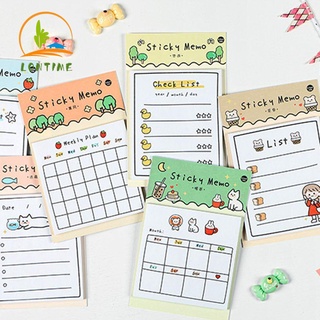 Lontime Lovely bloc de notas de la escuela semanal Plan pegatina marcadores mensaje suministros de oficina etiqueta de papel
