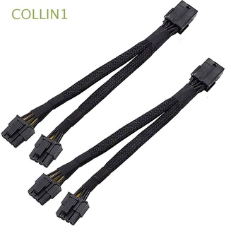 COLLIN1 High Quality Power Cable Connectors Y Splitter Extension Cable Braided 8 Pin (6+2) Male Female to Male PCIe Adapter 20cm 8 Pin Female to Dual 8 Pin (6+2)/Multicolor