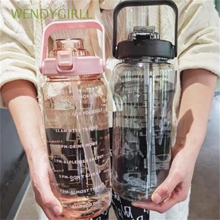 WENDYGIRLL Sports Water Bottle Kettle Outdoor Portable Large Capacity Water Bottle With scale Travel Kettle Fitness 2000ML/Multicolor
