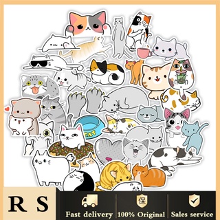 yanyujiace 50 pegatinas de dibujos animados de equipaje decoración impermeable gatos impresión animal equipaje pegatinas para monopatín