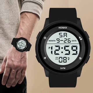 Reloj De pulsera deportivo con cronómetro Digital Lcd De goma para hombre (5)