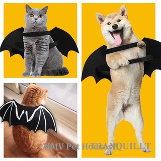 Mingmaiv Halloween lindo mascota ropa negro alas de murciélago arnés disfraz para Halloween Cosplay gato perro fiesta de Halloween para mascotas suministros ropa gato