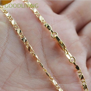 Goodliving collar de cadena de oro amarillo relleno de oro amarillo de 18 quilates para hombre y mujer