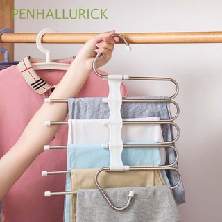 penhallurick 5 en 1 perchas forma s organizador de almacenamiento titular multicapa 5 capas ropa pantalones falda multifuncional armario plegable bastidores/multicolor