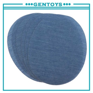 [gentoys] 6 pzs stickers ovalados De tela De mezclilla Para Jeans/Costura Azul Claro