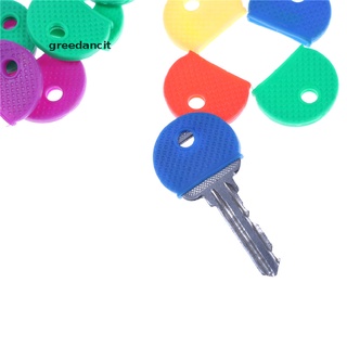 greedancit 10 unids/20pcs color mezclado suave llave superior cubierta tapas caso llavero id marker etiquetas co